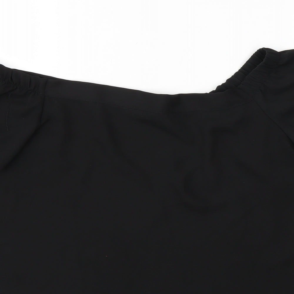 New Look Womens Black Basic Blouse Size 10