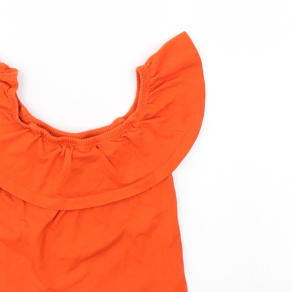Miss E vie Girls Orange Basic Blouse Size 11-12 Years