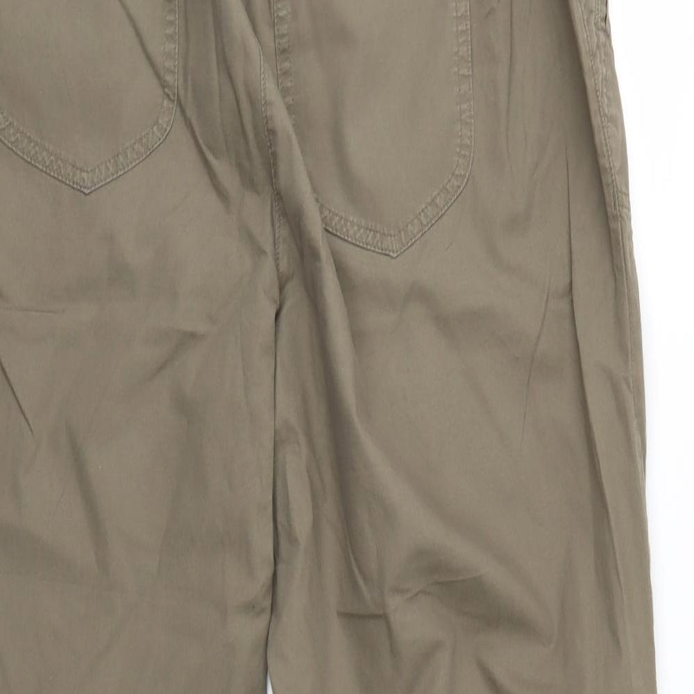 m&s Womens Green Trousers Size 18 L25 in