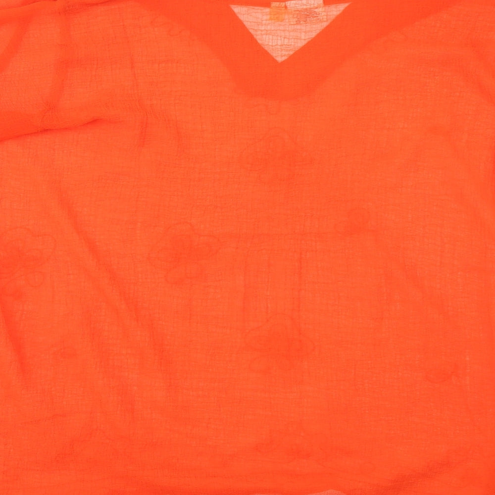 RK Fashion Womens Orange Tunic Blouse Size S - Baggy Look