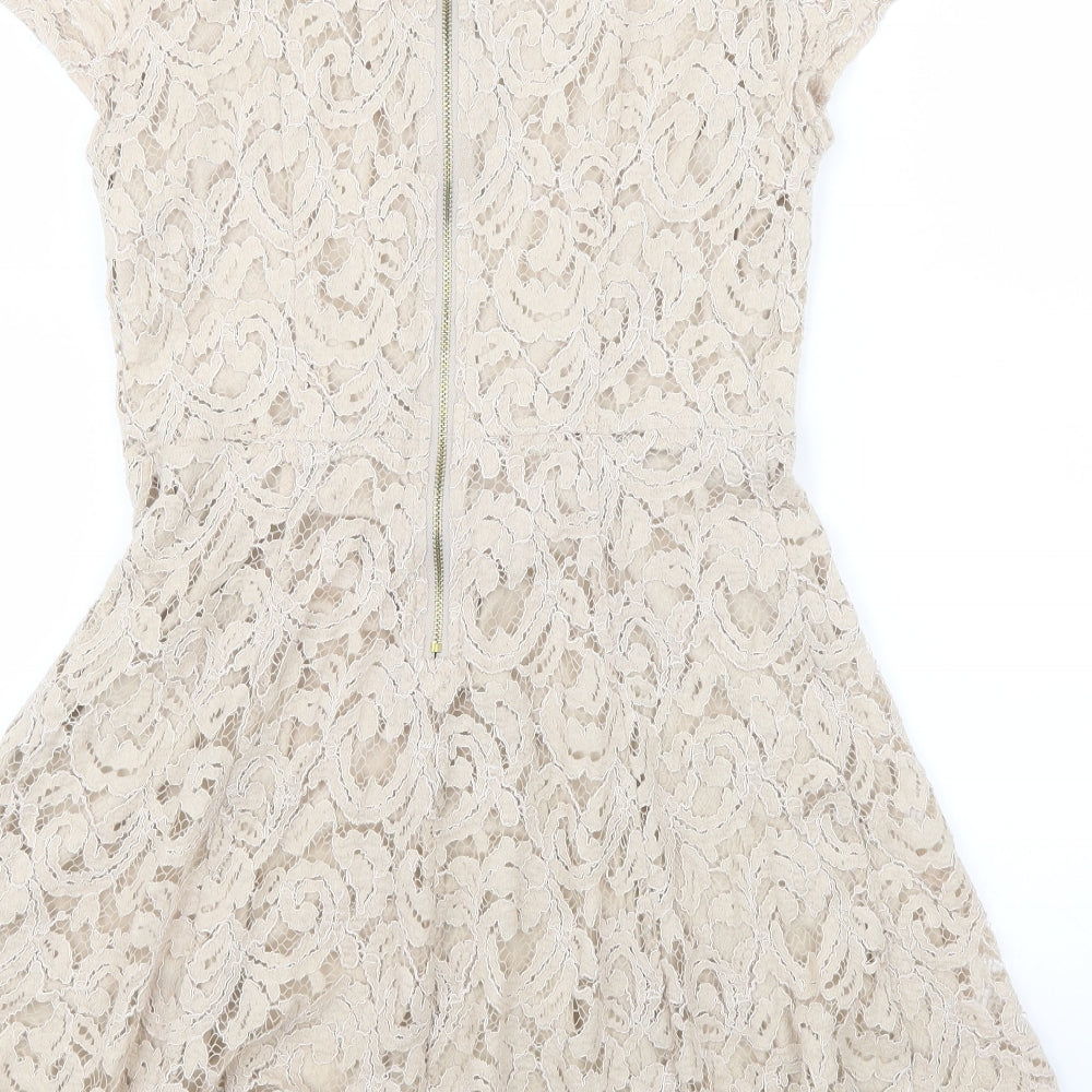 Marks & Spencer Womens Beige Lace Mini Size 8