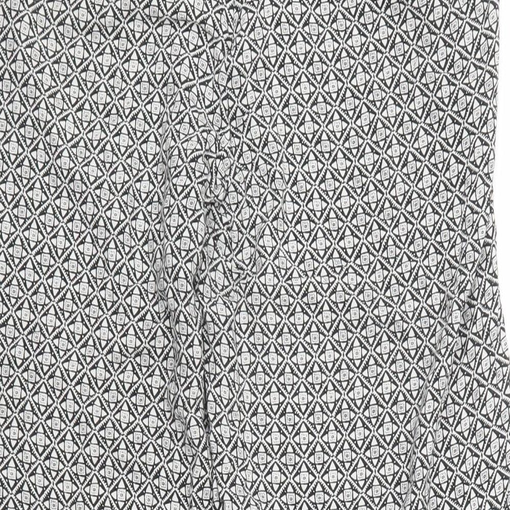 Dorothy Perkins Womens Black Geometric Trousers Size 16 L25 in