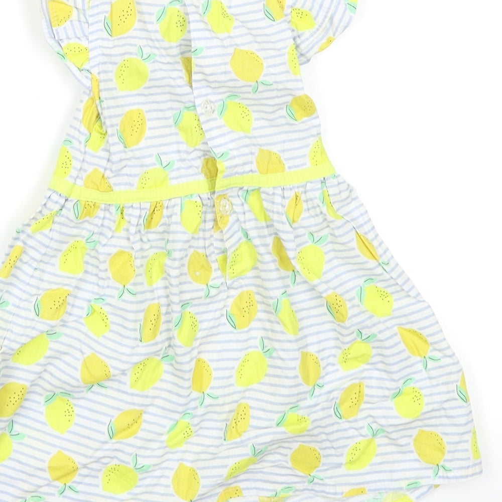 Mini Moi Girls Blue Striped Skater Dress Size 6-9 Months