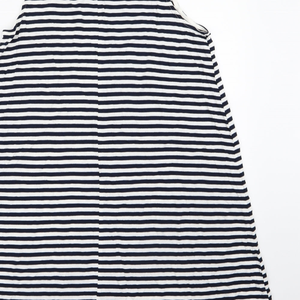 H&M Womens White Striped A-Line Size S