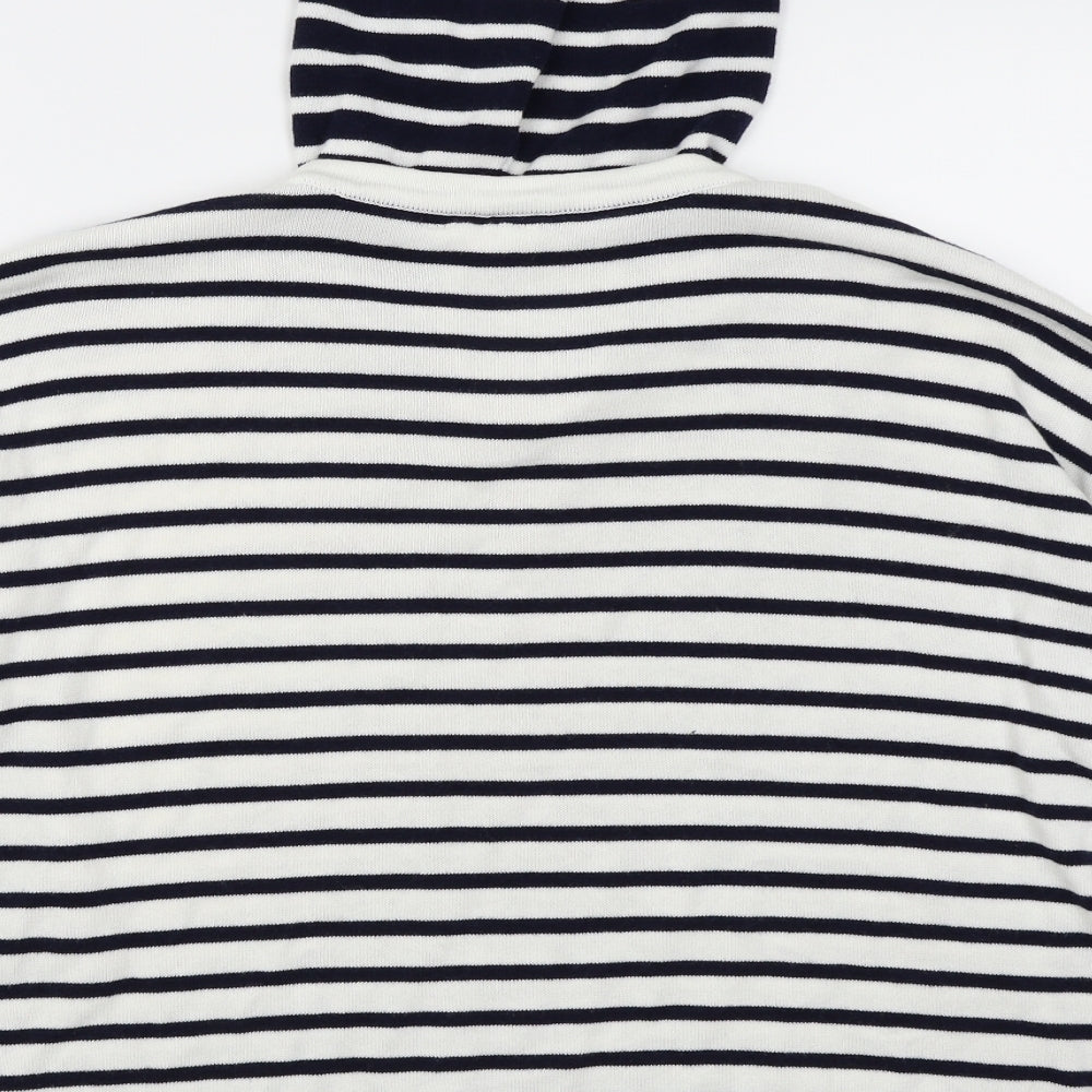 falmen Womens White Striped Pullover Jumper Size M