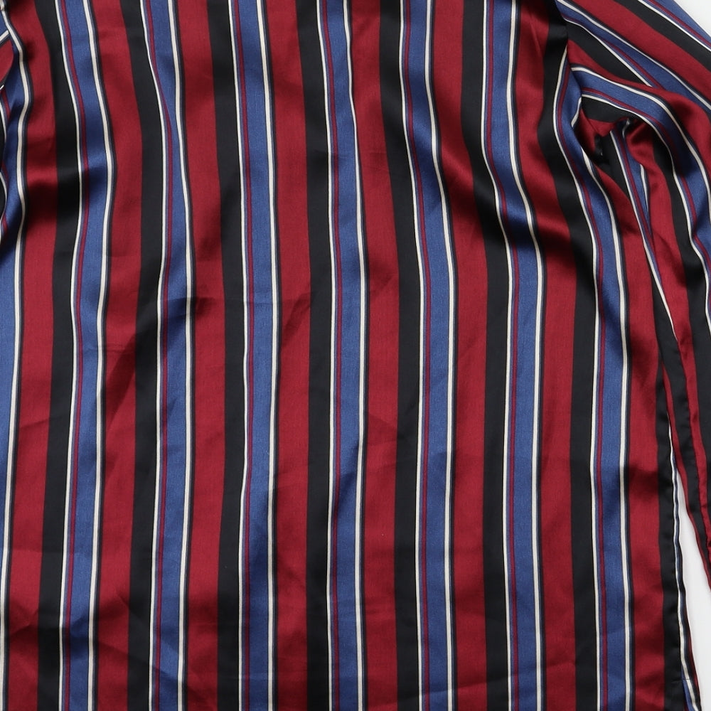 Body Flirt Womens Red Striped Basic Blouse Size 10