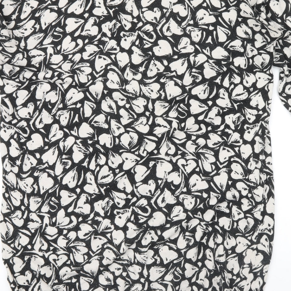 NEXT Womens Black Geometric Pullover Jumper Size 10