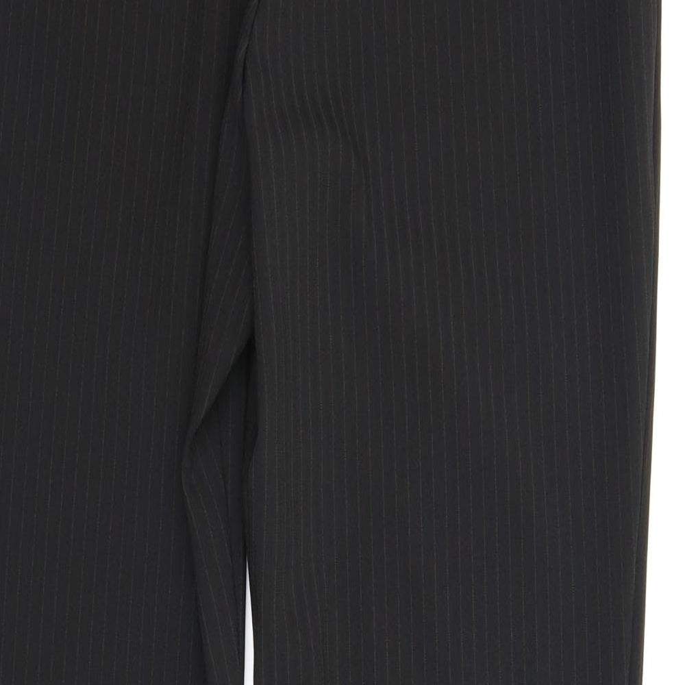 Marks & Spencer Womens Black Striped Trousers Size 14 L28 in