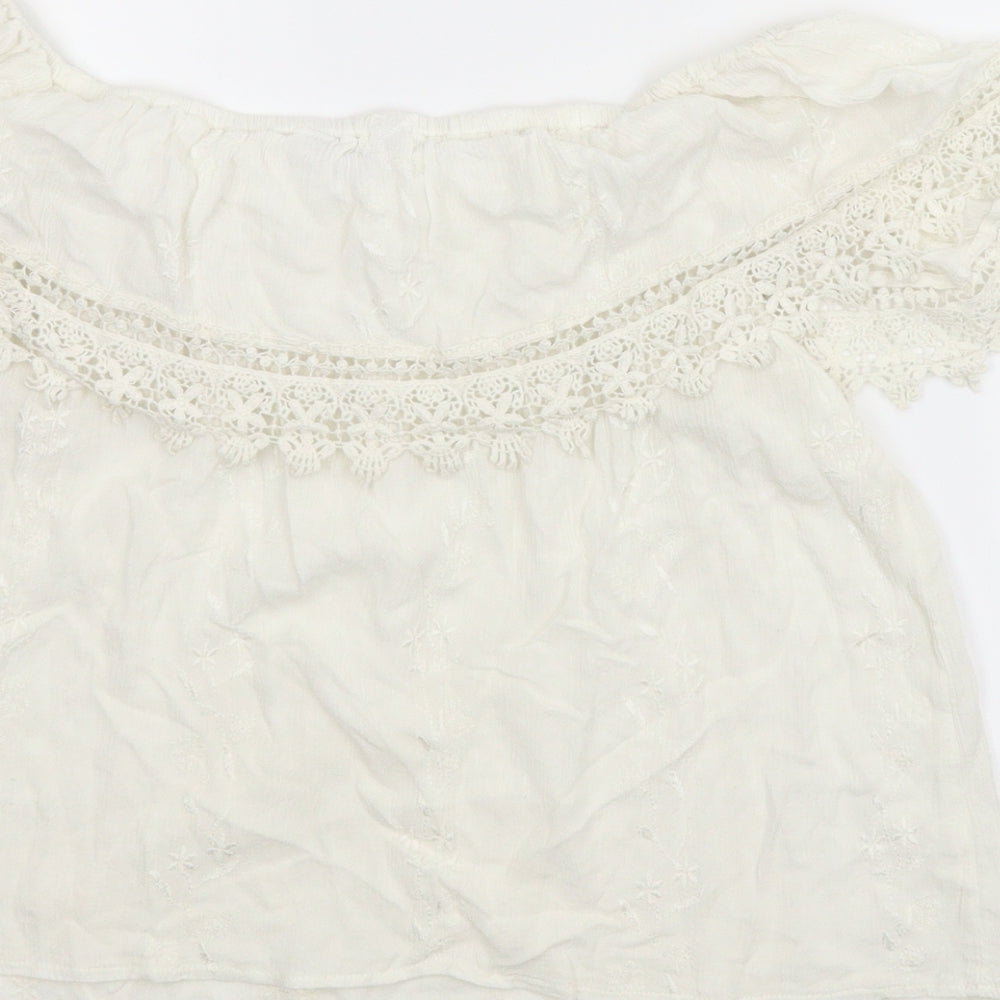 New Look Womens White Basic Blouse Size 12