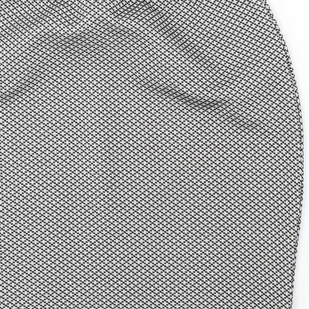 George Womens White Check A-Line Skirt Size 10