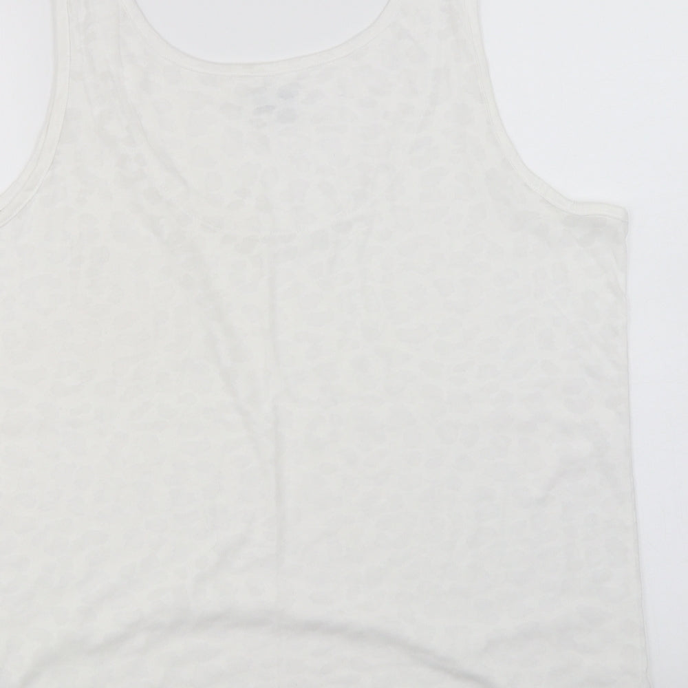 JD Williams Womens White Animal Print Basic T-Shirt Size 20