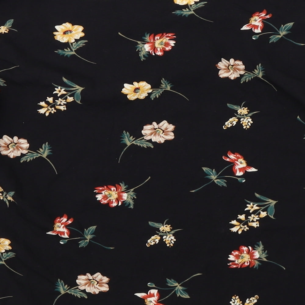 Apricot Womens Black Floral Basic Blouse Size 8