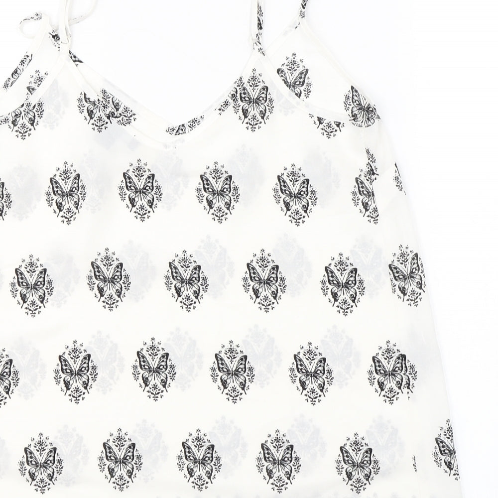 Atmosphere Womens White Floral Basic Blouse Size 10