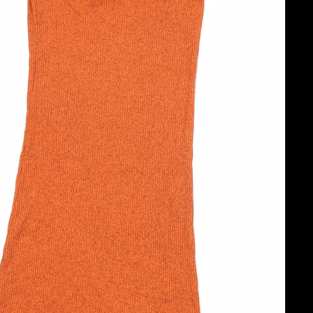 Topshop Womens Orange Jersey Slip Dress Size 6