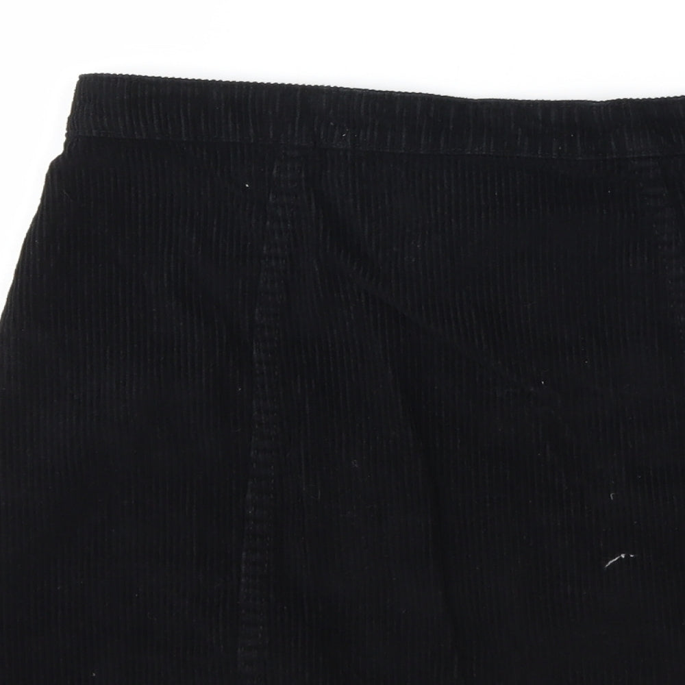 Denim & Co. Womens Black Corduroy Mini Skirt Size 8