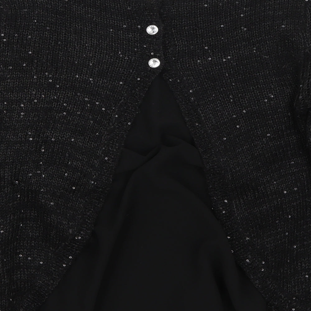 Fransa Womens Black Pullover Jumper Size S
