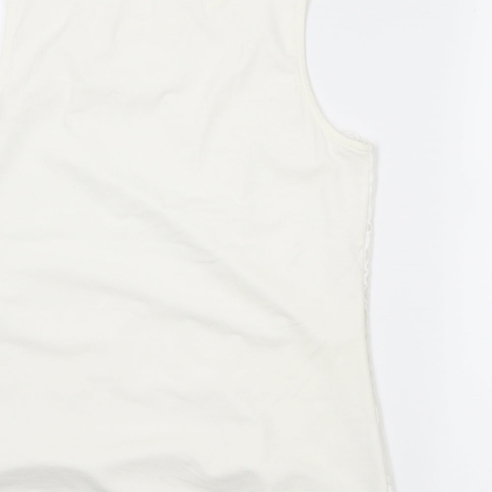adiva Womens Ivory Tunic Tank Size M