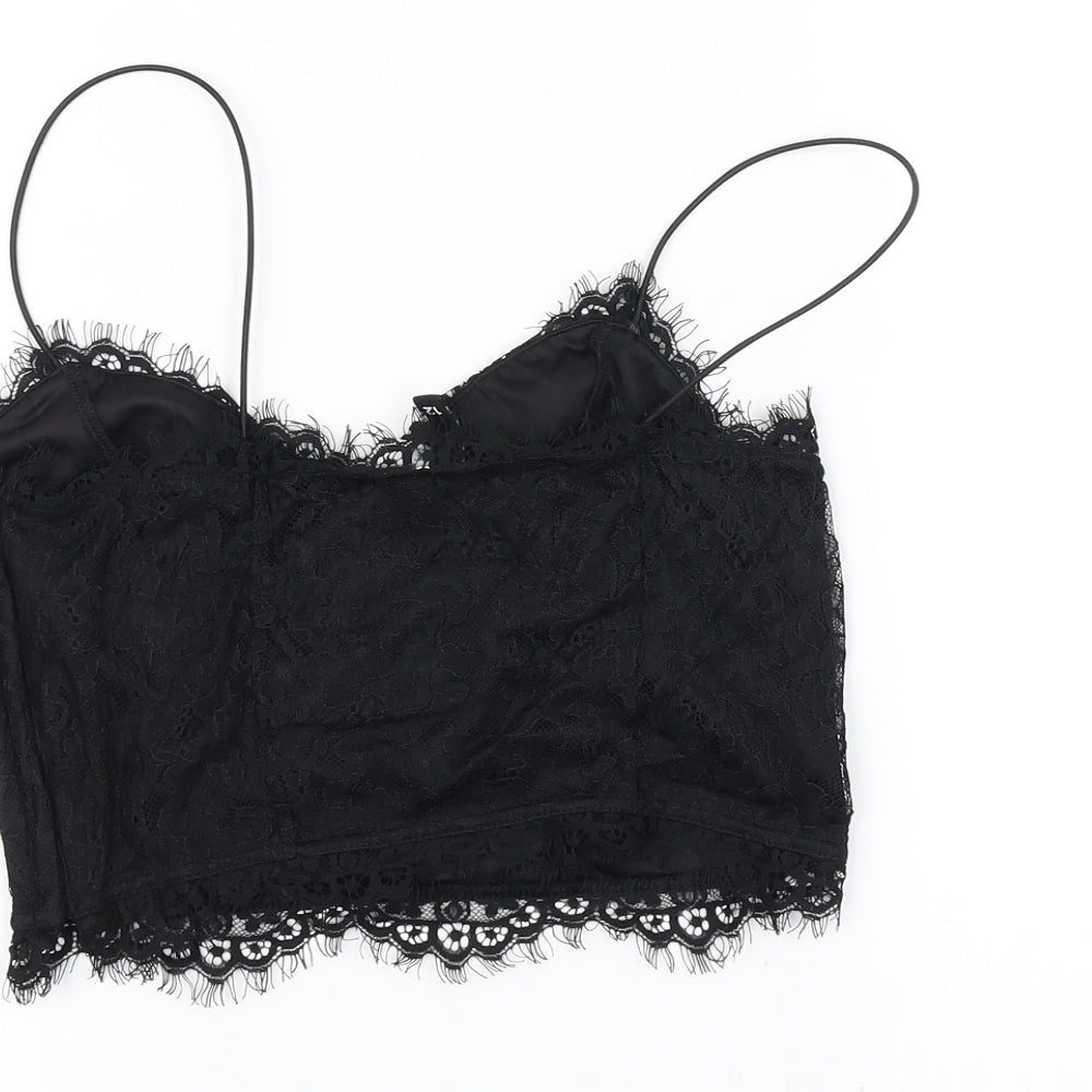 H&M Womens Black Basic Blouse Size 8