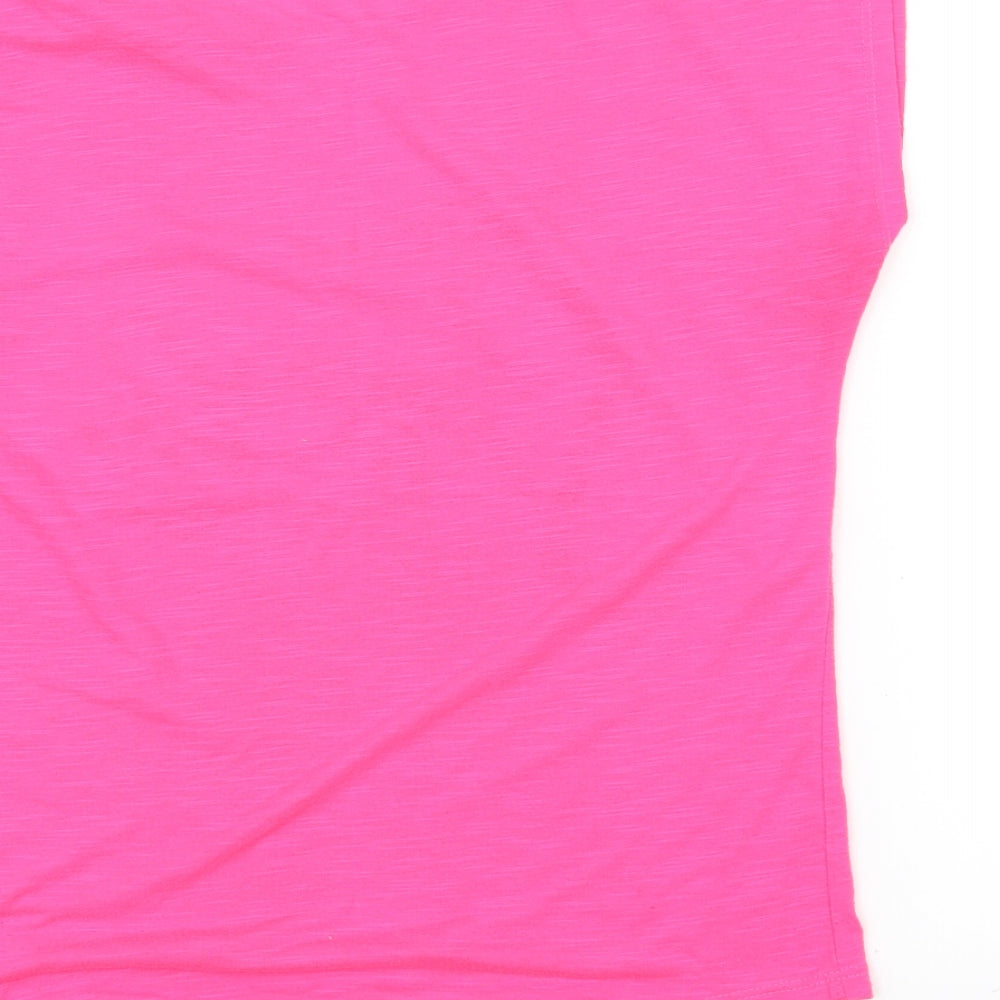 moda trend Womens Pink Basic T-Shirt Size S