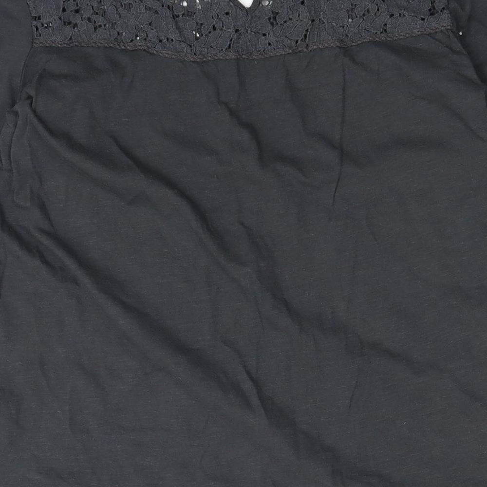 H&M Womens Grey Basic Blouse Size M - lace