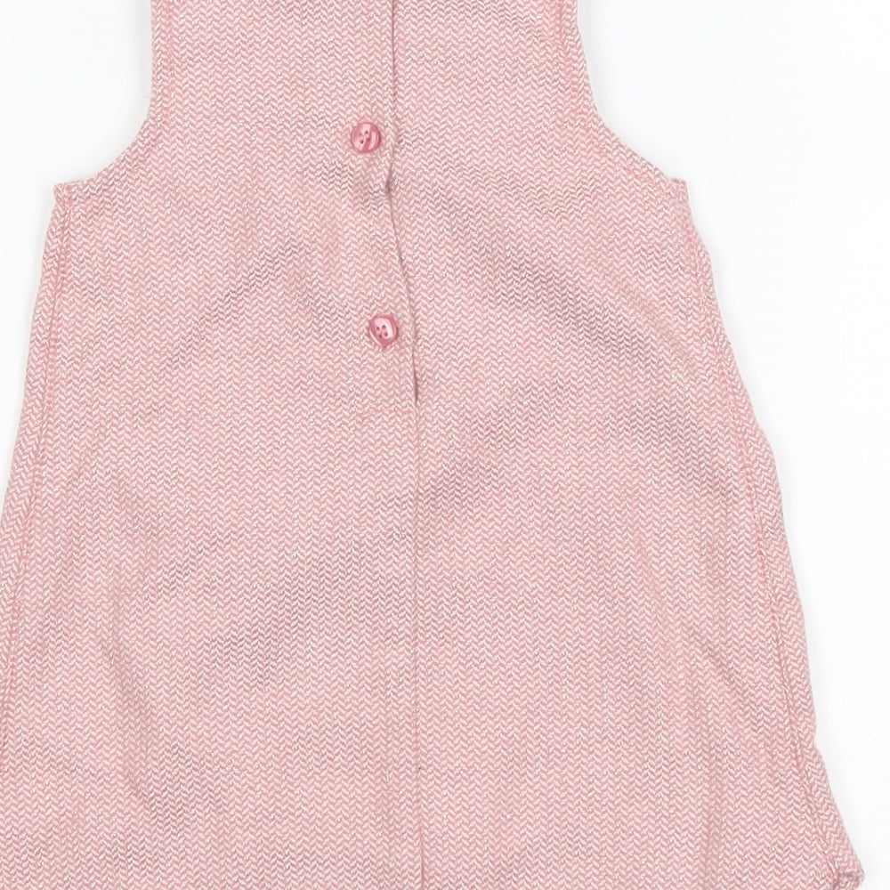 Mothercare Girls Pink Shift Size 6-9 Months