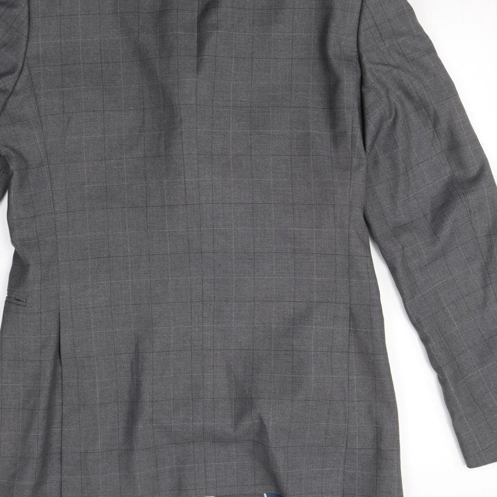 Preworn Mens Grey Jacket Blazer Size S - Shoulder Pads