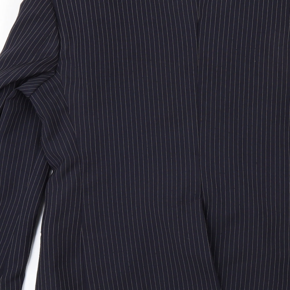 Rex Trueform Mens Blue Striped Jacket Suit Jacket Size 40
