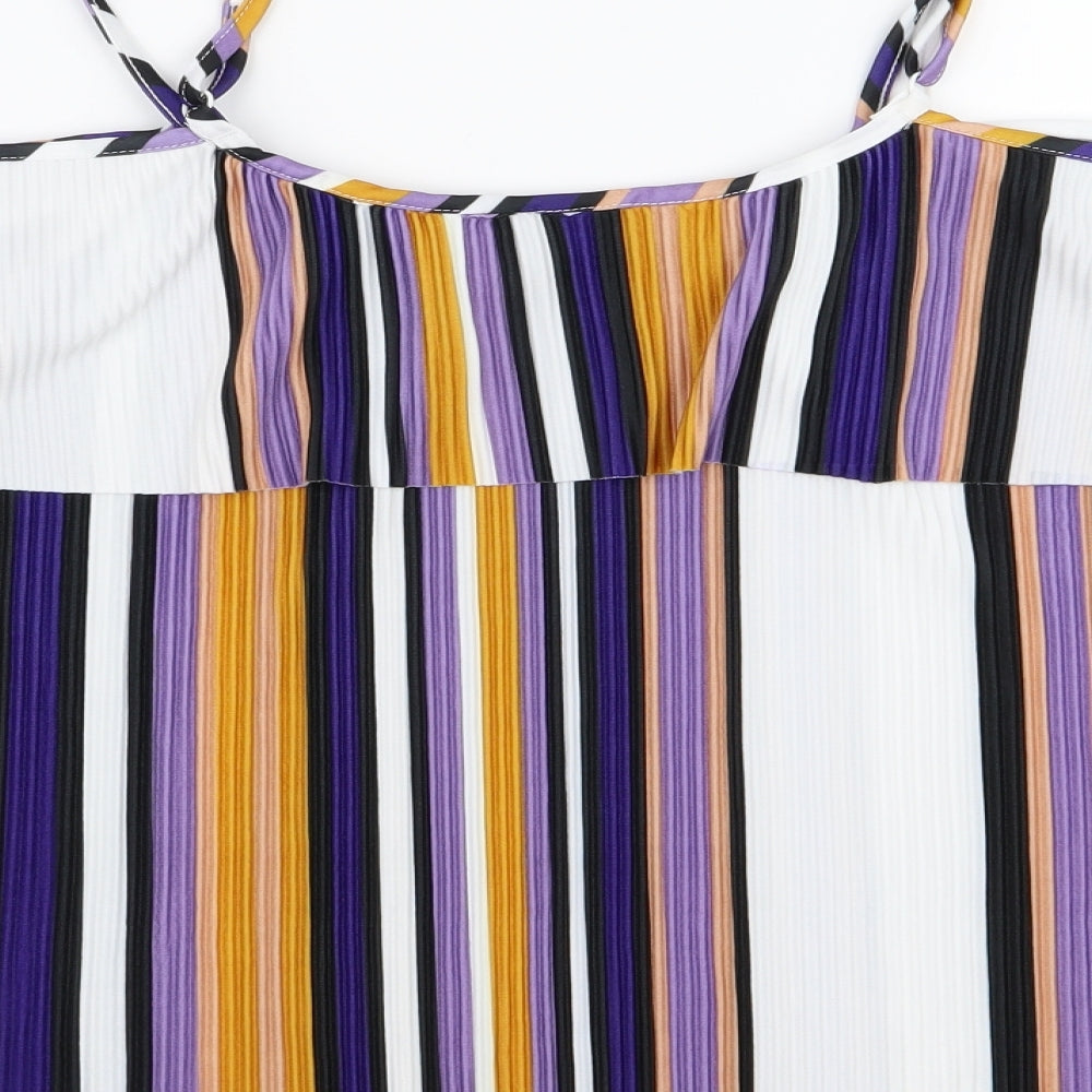 QED London Womens Multicoloured Striped Basic Blouse Size L