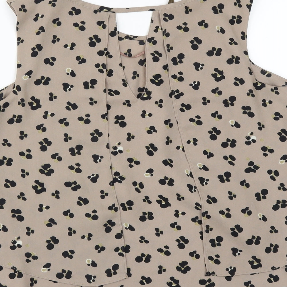 Zara Womens Brown Floral Basic Blouse Size S
