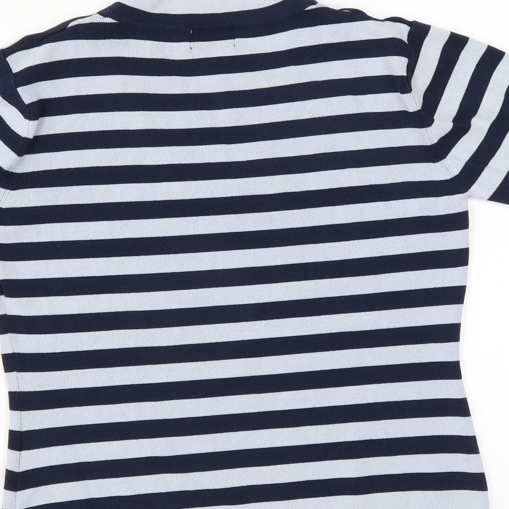 Roman Womens Blue Striped Pullover Jumper Size S