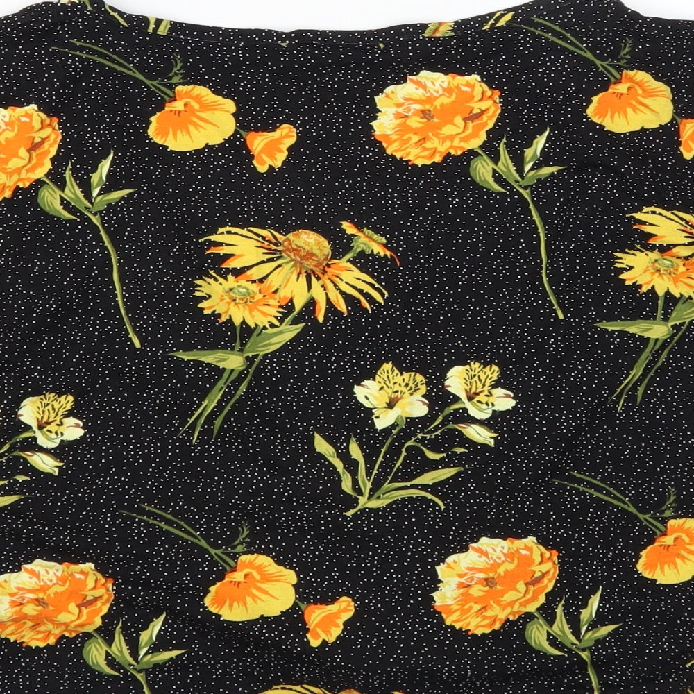 Primark Womens Beige Floral Basic Blouse Size 12 - tie front