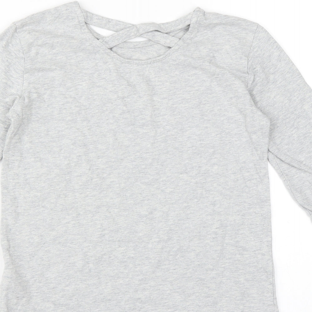F&F Girls Grey Basic T-Shirt Size 8-9 Years - influencer