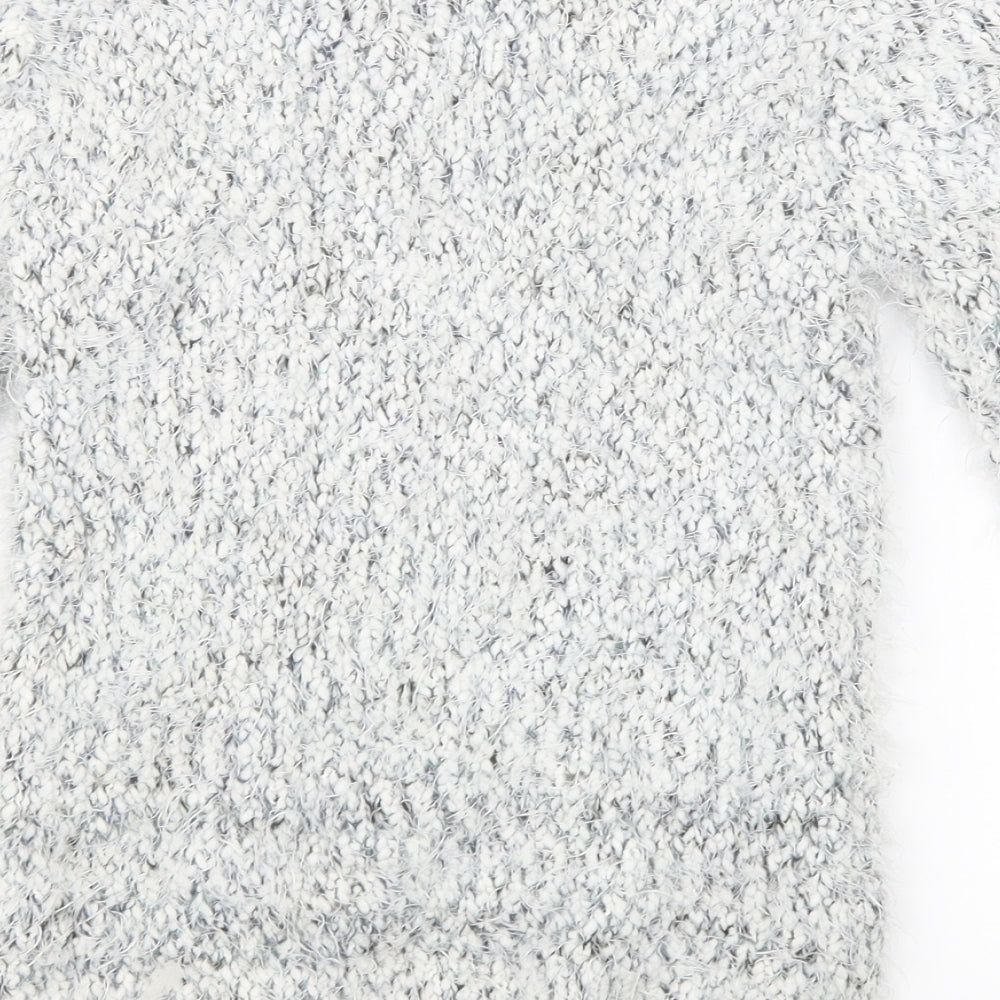 Young Dimension Girls White Knit Pullover Jumper Size 9-10 Years