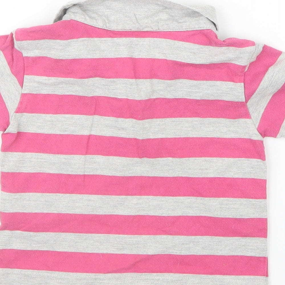 EA Girls Pink Striped Basic Polo Size 12-18 Months
