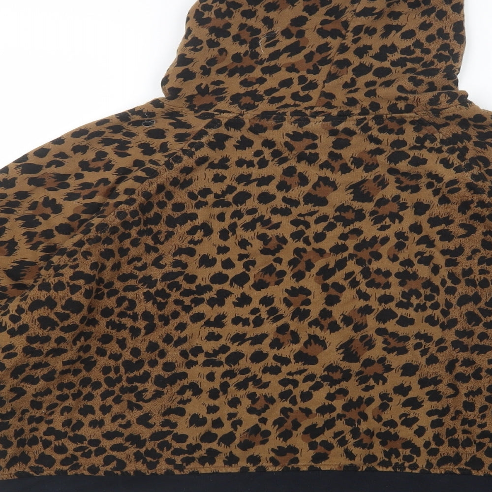 Newport News Womens Brown Animal Print Jacket Size L