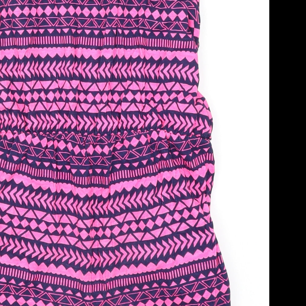 Young Dimension Girls Pink Geometric Playsuit One-Piece Size 12-13 Years