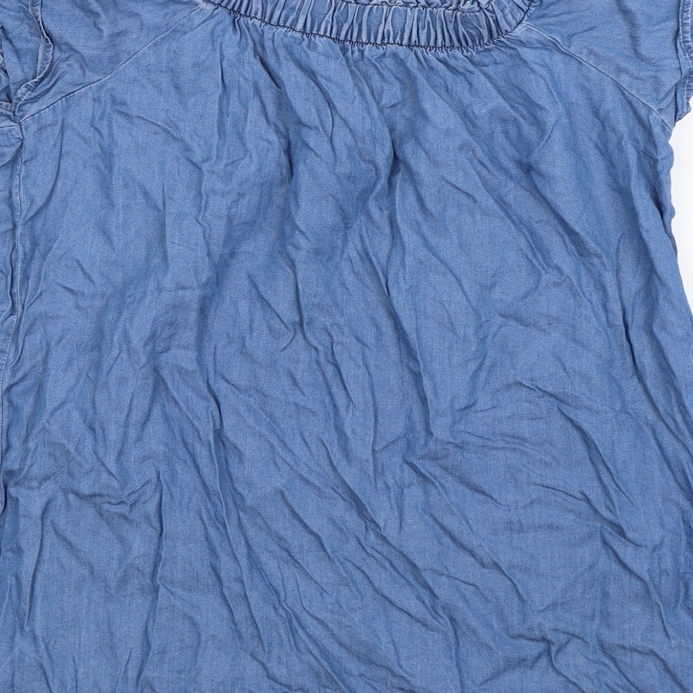 Peacocks Womens Blue Basic Blouse Size 14