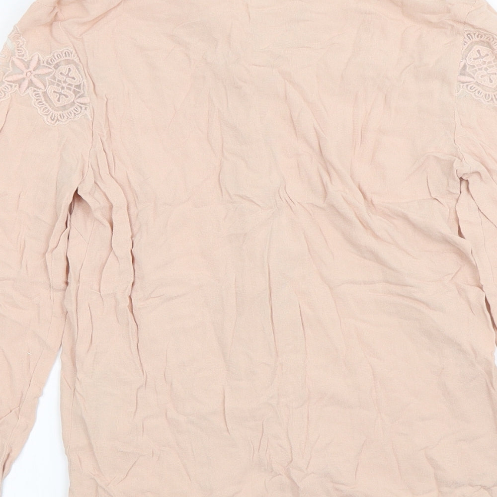 Villa Collection Womens Pink Basic Button-Up Size XS