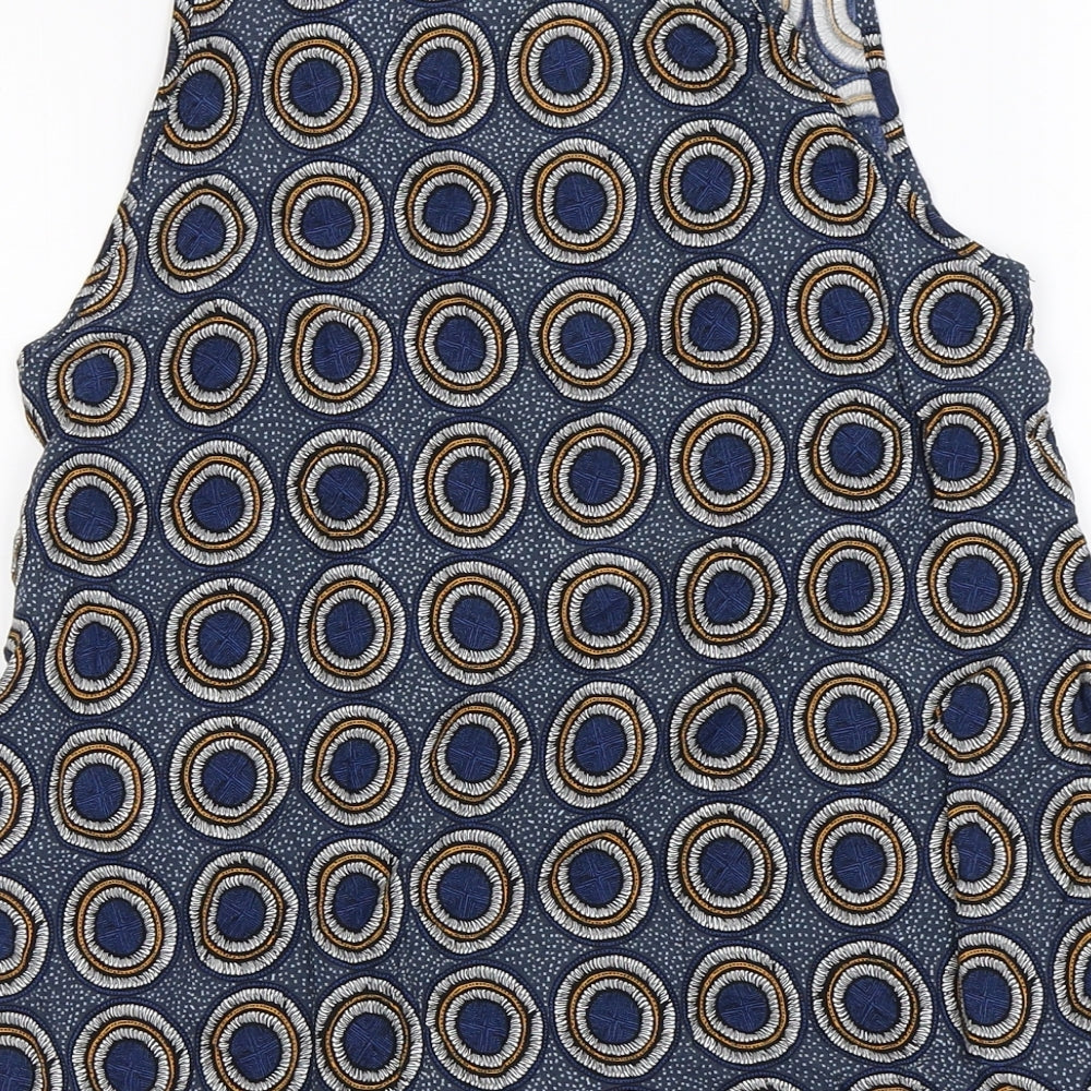 H&M Womens Blue Polka Dot Basic Blouse Size 4