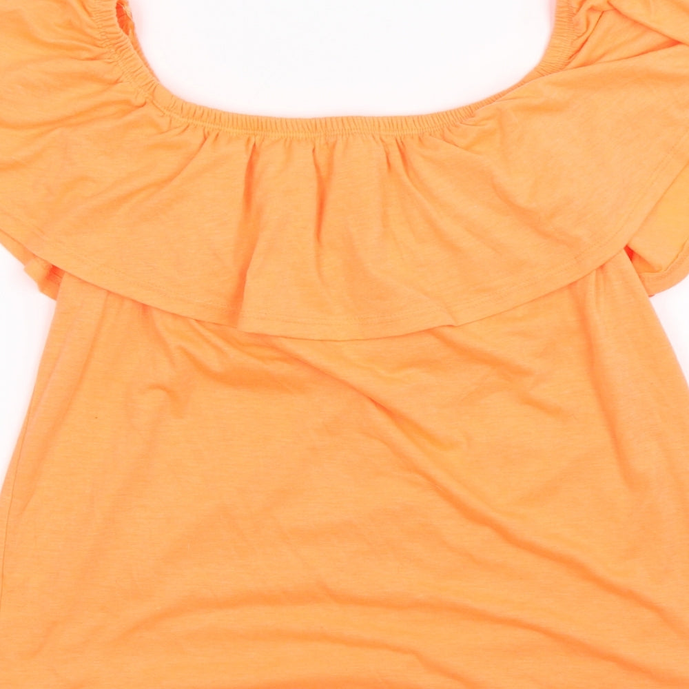 intuition Womens Orange Basic T-Shirt Size 12