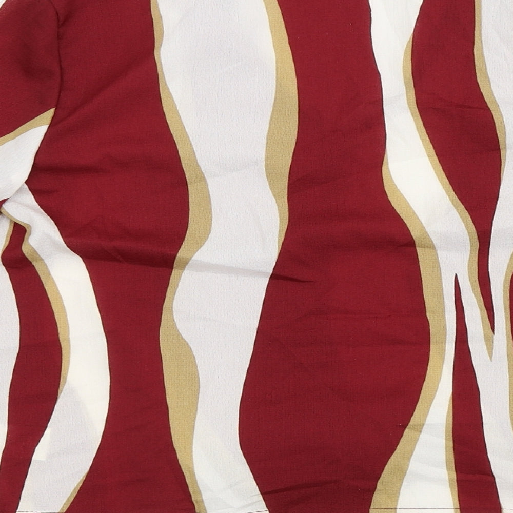SheIn Womens Red Striped Basic Blouse Size S