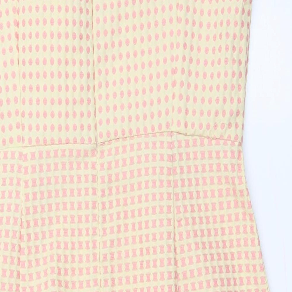 Real Form Womens Yellow Check A-Line Size 14