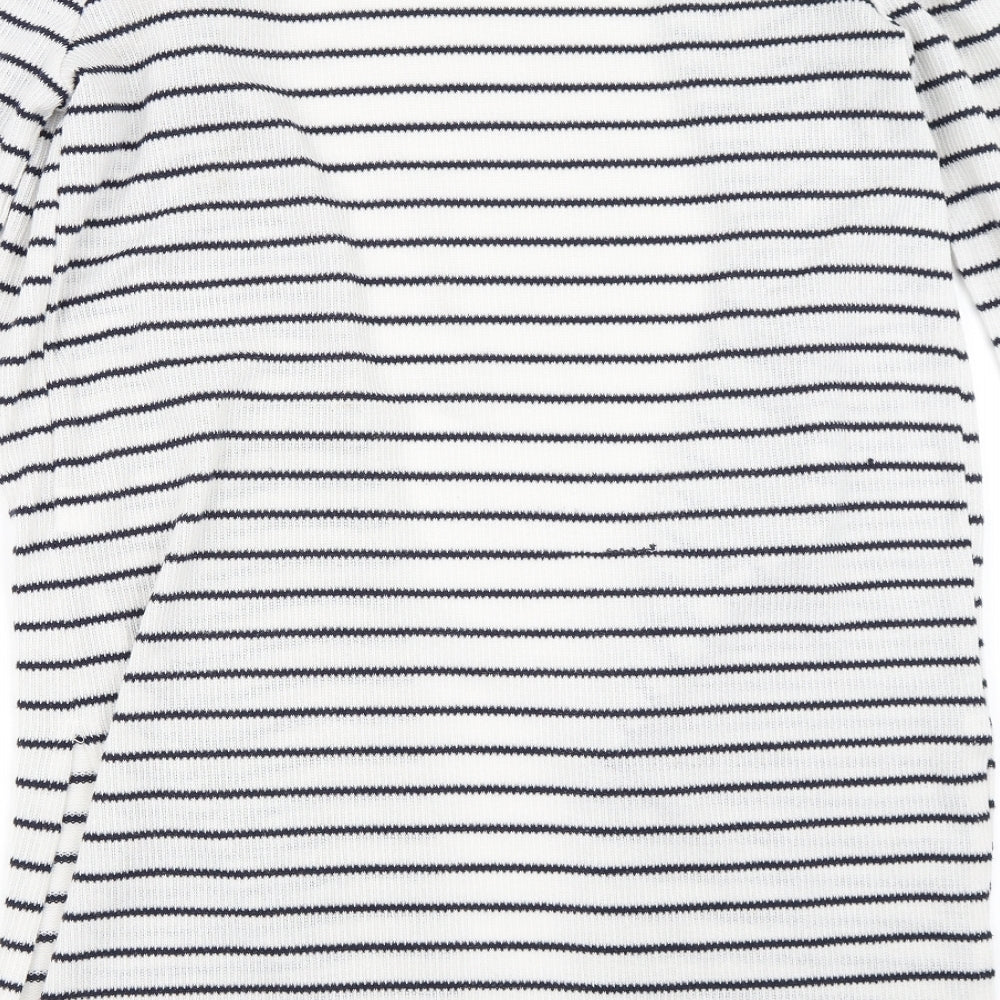 Primark Womens White Striped Cardigan Jumper Size S