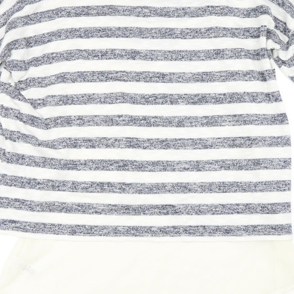 George Womens Ivory Striped Pullover Jumper Size 12