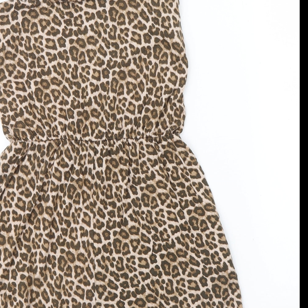 H&M Womens Blue Animal Print Shorts One-Piece Size XS