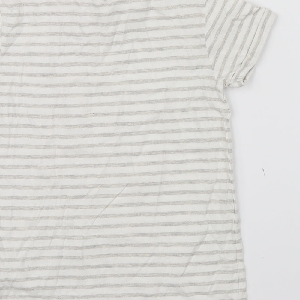 George Boys Beige Striped Basic T-Shirt Size 8-9 Years