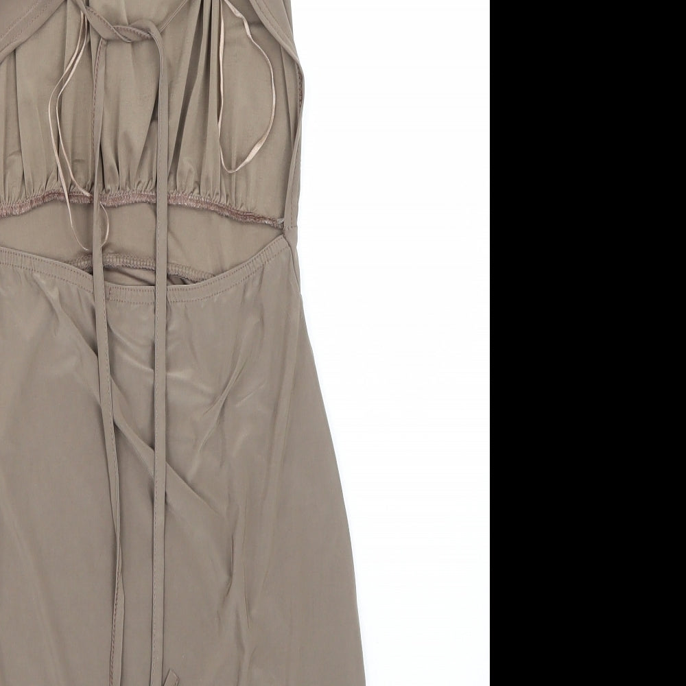 In the Style Womens Brown Rayon A-Line Size 8