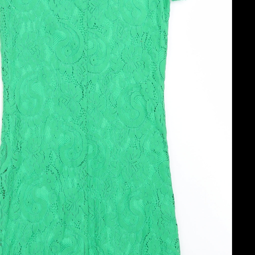 Dorothy Perkins Womens Green Rayon A-Line Size 6
