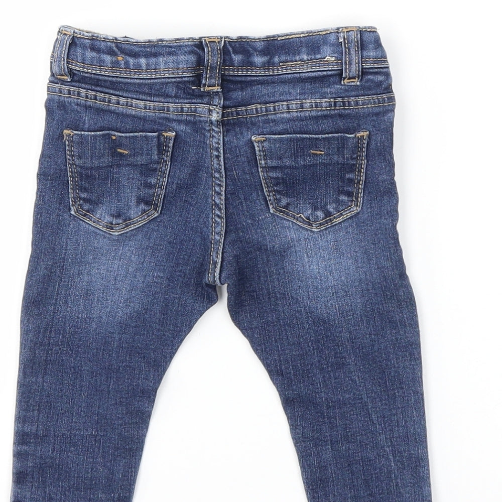 Zara Baby Blue Denim Snow Pants Jeans Size 9 Months