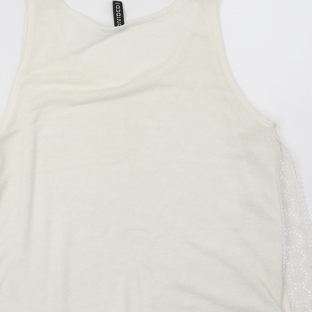 H&M Womens White Floral Basic Blouse Size S